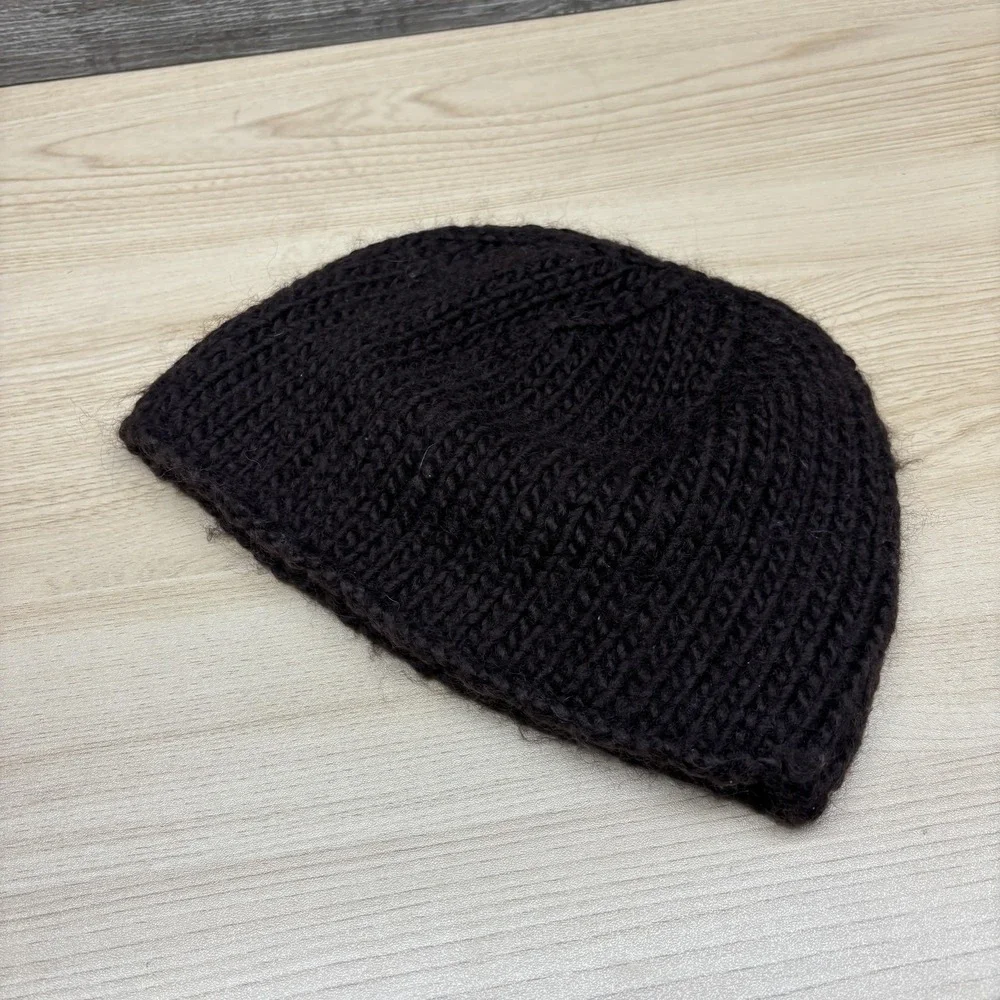 Fox Racing Hat Beanie Knit Brown Fleece Lined Patch Mens One‎ Size Winter Warm
